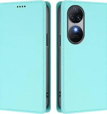 Produktbild von Handyhülle für Oukitel C38, Kunstleder Klapphülle Stoßfeste Magnetische Hülle mit Ständer Türkis