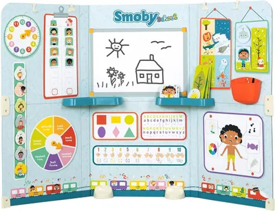 Productafbeelding van Smoby - School - Klaslokaal - Student - Leraar - Drieluik - Talrijke accessoires - Vanaf 3 jaar - Gemaakt in Frankrijk