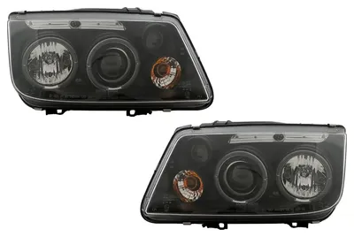 Productafbeelding van Angel Eyes koplampen voor VW Bora, modeljaren 09.1998-07.2005, zwart, halogeen.