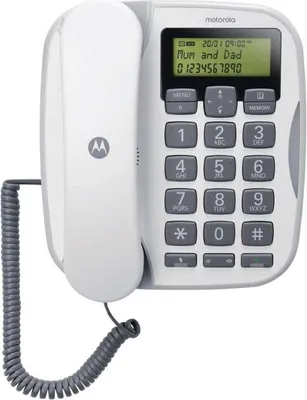 Zdjęcie produktu dla Biały telefon biurkowy Motorola CT510 z zestawem głośnomówiącym i dużymi klawiszami