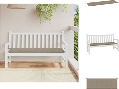 Immagine prodotto di vidaXL Cuscino per panchina da giardino Taupe 150x50x3 cm Tessuto Oxford - Cuscino per seduta