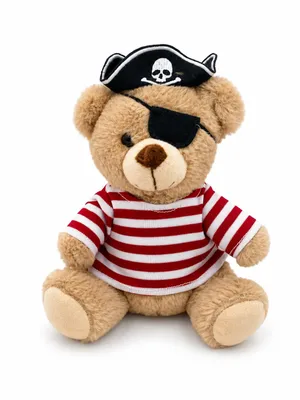 Produktbild von Piratenbär Kuscheltier 20 cm Teddybär mit Piratenhut und Augenklappe Stofftier Weiches Kawaii Geschenk für Kinder