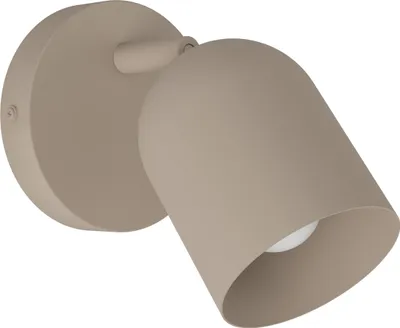 Produktbild von EGLO Wandlampe innen Tilston, Wandleuchte mit schwenkbarem Strahler, Wandstrahler aus Stahl in Sandfarben, Leselampe mit E14 Fassung