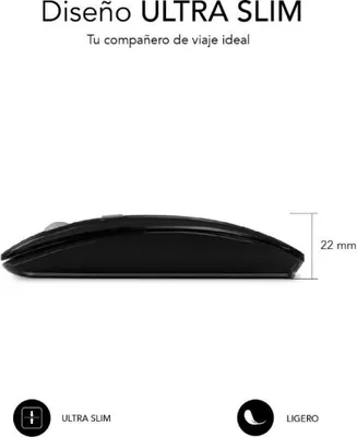 Produktbild von SUBBLIM SUBMO-DFLAT20, Beidhändig, Optisch, RF Wireless + Bluetooth + USB Type-A, 1600 DPI, Schwarz