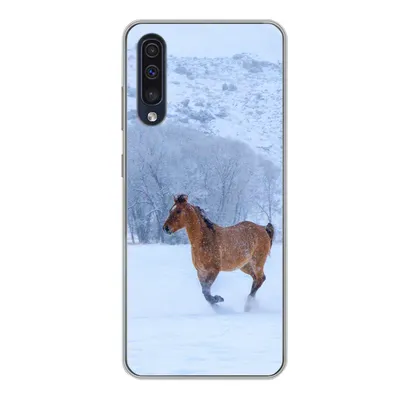 Produktbild von MuchoWow® Handyhülle Schutzhülle Hülle für Samsung Galaxy A50 Pferde - Schnee - Winter Silikon Softcase Handy Hülle - Mobiltelefonhülle