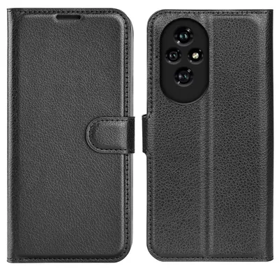 Immagine prodotto di Per Honor 200 Custodia per cellulare nera Custodia in Pelle finta Cover Case Book