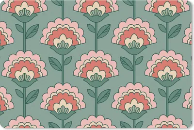 Produktbild von MuchoWow® Schreibtischunterlage Blumen - Retro - Muster 60x40 cm - XXL Mauspad - Großes Mauspad