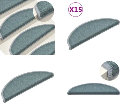 Immagine prodotto di vidaXL Tappetini per scale 15 pz. Blu 56x17x3 cm - Tappetino per scale - Tappetino per scale - Tappetino per gradini - Tappetini per gradini