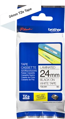 Produktbild von Brother TZ-251, TZ, Schwarz, 8 m, 2,4 cm