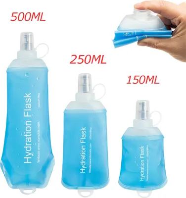 Produktbild von 3 Stück Faltbare Wasserflasche,Versenkbare Reisebecher,Auslaufsicheres Silikon Tragbare Wasserflaschen,für Camping Freien Outdoor Wandern