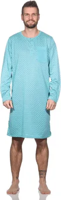 Produktbild von Herren Nachthemd langarm Sleepshirt; Mintgrün/M