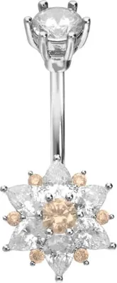 Produktbild von Bauchnabelpiercing Chirurgenstahl Bananabell KRISTALLBLUME
