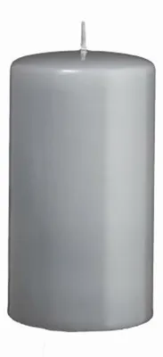 Produktbild von Flachkopf-Stumpenkerzen Silbergrau 120 x Ø 60 mm, 4 Stück