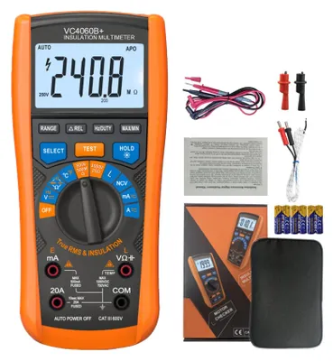 Productafbeelding van Multimeter digitaal & isolatiemeetapparaat 2-in-1 VC4060B, 6000-Count-True-RMS-voltmeter