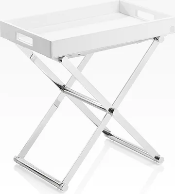 Produktbild von JOOP! HOMELINE, Beistelltisch klappbar mit Tablett L, Weiss u.Chrom