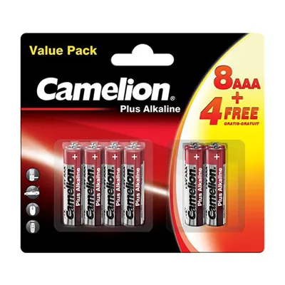 Produktbild von Micro-Batterie CAMELION Plus Alkaline 1,5 V LR03 Typ AAA 8+4 er-Blister