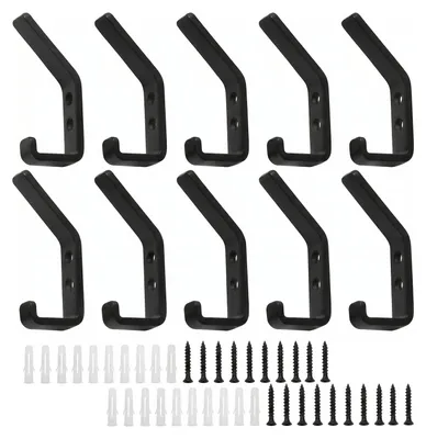 Imagen del producto de Gancho doble para perchas, color , 10 unidades, para atornillar, para montaje en pared