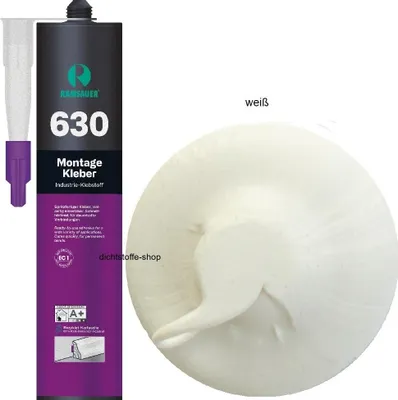 Produktbild von Ramsauer 630 1K Montage Acryl Kleber weiß Klebstoff 400g Kartusche