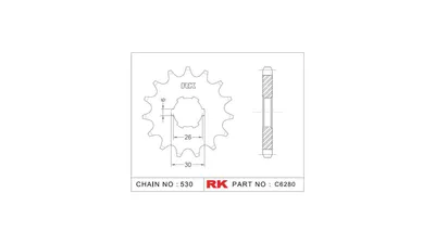 Image de Pignon d'entraînement RK "6280" 530, acier 17 dents