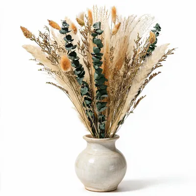 Produktbild von Getrocknete Blumen Set Pampasgras Eukalyptus Boho Deko Green Eucalyptus