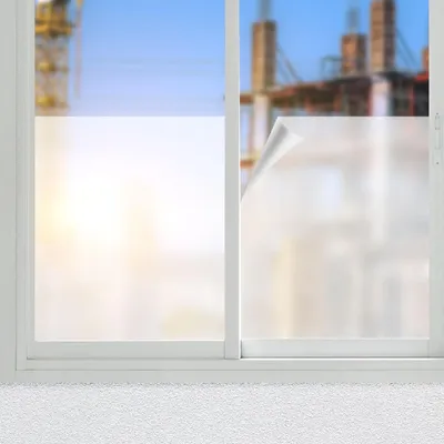 Produktbild von Milchglasfolie statisch haftend (45x200cm) – Sichtschutz-Folie, blickdicht & lichtdurchlässig – Selbstklebende Fensterfolie ohne Kleber