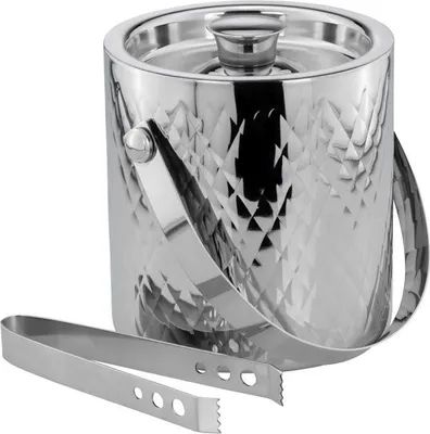 Produktbild von Eiswürfelbehälter mit Zange Rautenmuster (H) 17 x (Ø) 16 cm