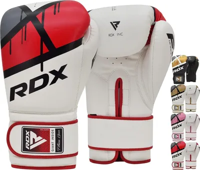 Produktbild von RDX Boxhandschuhe, Maya Hide Leder Trainingshandschuhe für Muay Thai, Kickboxen, Sparring, Boxsack, Sandsack, Kickboxhandschuhe, Kampfsport Training Heim Fitnessstudio Männer Women 8 10 12 14 16 OZ
