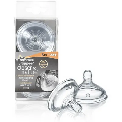 Zdjęcie produktu dla Tommee Tippee Natural Start ANTI-COLIC Smoczek do butelki o szybkim przepływie 6m+, 2 sztnowy