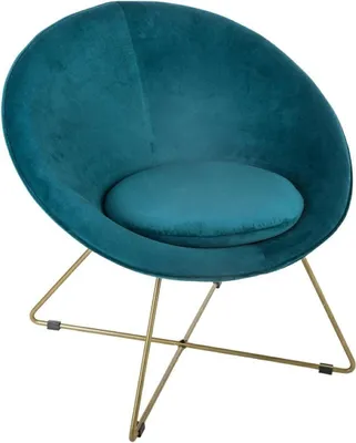 Produktbild von Sessel "evan" aus samt in entenblau  - Atmosphera créateur d'intérieur