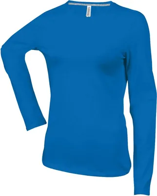 Produktbild von Kariban Damen Langarmshirt T-Shirt Longsleeve Shirt Baumwolle Rundhals, Größe:M, Farbe:Light Royal Blue