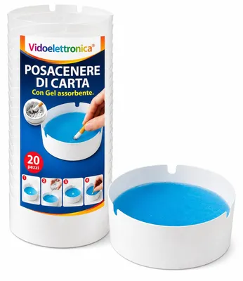 Produktbild von Einweg-Aschenbecher mit absorbierendem Gel - Geruchsneutralisierend und selbstlöschend - 20 Stück