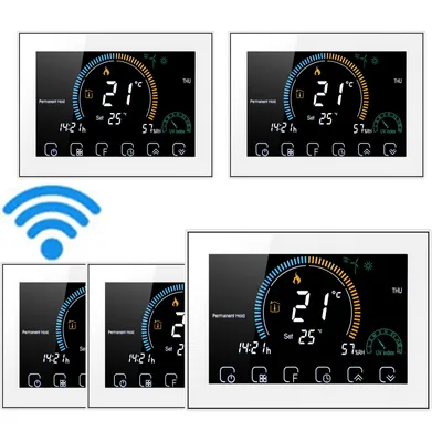 Zdjęcie produktu dla 5X WiFi Inteligentny programowalny termostat 5+1+1 Sześć okresów sterowania głosowego APP Kocioł wodny/gazowy Kompatybilny z Amazon Echo Google Home Tmall Genie
