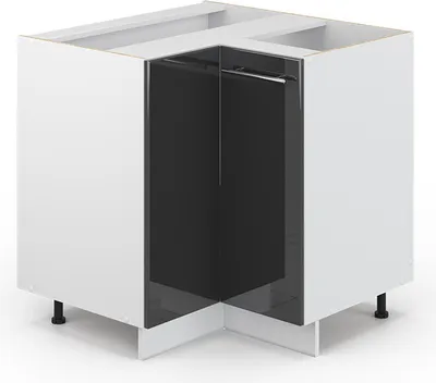 Produktbild von Vicco Eckunterschrank Fame-Line, 80.5 cm ohne Arbeitsplatte, Anthrazit Hochglanz/Weiß