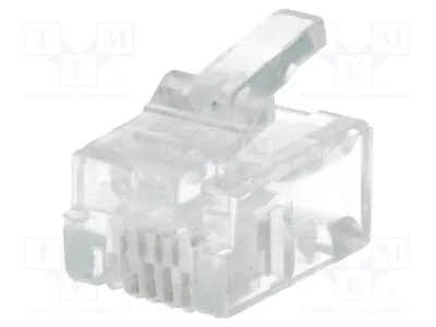 Produktbild von 10x Stecker eschirmt PIN: 4 vergoldet 2 P 127 RJ-Steckverbinder System: 6p4c RJ11