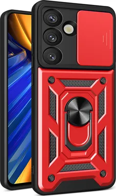Image de Etui pour Samsung Galaxy S25, étui en silicone TPU avec anneau de protection, protection de l'appareil photo Rouge