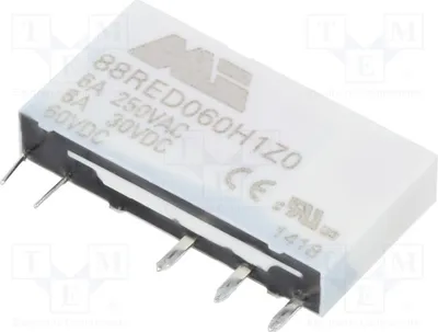 Produktbild von 1x Relais: elektromagnetisch USpule : 60VDC  6A/250VAC  6A 88RED060H1Z0 Elektromag