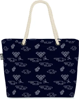 Produktbild von VOID Japan Kultur Asien Kabuki Strandtasche Shopper 58x38x16cm 23L XXL Einkaufstasche Tasche Reisetasche Beach Bag