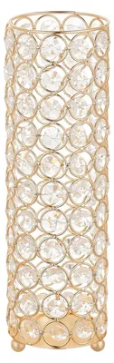 Produktbild von 16er-Set Kristall-Hochzeitsblumenvasen, 26 cm hohe Tischdekorationen, zylindrische Kristallvasen für Bankette, einfache Aufstellung, vielseitiger Ständer für Partys, Veranstaltungen, Raum- und Wohnkultur, Gold