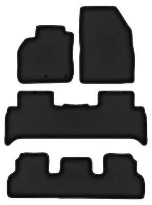 Produktbild von Velours-Fußmatten für Renault Grand Scenic III 2009-2015 (7 osob) – 4-tlg, Schwarz, passgenau – Wielganizator DURBAN