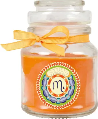 Produktbild von HS Candle "Sternzeichen" Duftkerze  im Bonbonglas ( Skorpion ) - viele Motive zur Auswahl, 120g - Brenndauer bis zu 30 Std - Scorpio