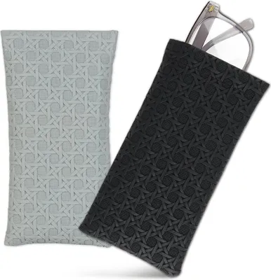 Produktbild von 2 Stück Kunstleder Brillenetui Schutzhülle Tragbar Sonnenbrillen Etui Weich Brillenetui Brillentasche für Männer und Damen Leder Brillenetui