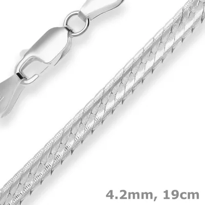 4-2mm-Armband-Fantasiekette-aus-925-Silber-19cm