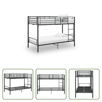 Produktbild von The Living Store Etagenbett Schwarz Metall 90×200 cm