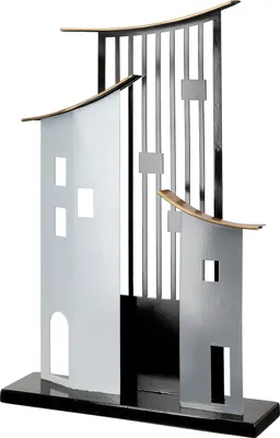 Produktbild von Casablanca by Gilde Standrelief Haus Metropolitan grau, schwarz H. 47,5 cm, 84308