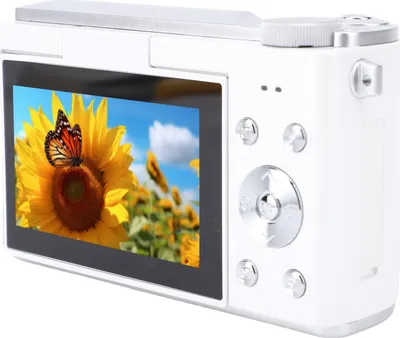 Zdjęcie produktu dla cyfrowy aparat fotograficzny 4K z autofokusem i matrycą 64 MP do vlogowania z 3-calowym ekranem i 16-krotnym zoomem cyfrowym Kompaktowy aparat fotograficzny do podróży Biały