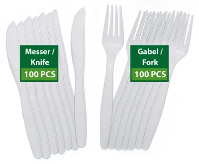 Wiederverwendbares Besteck 200 Stück, kompostierbar, plastikfrei
