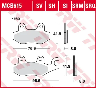Productafbeelding van TRW Remblokken set MCB615TRQ Z250SL BR250E CB125F JC64