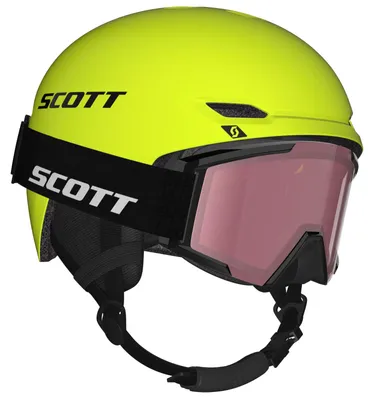 Produktbild von Scott Kinder Skihelm + Skibrille Keeper 2, Shield Junior, Blau/Grau, Neongelb / Schwarz, S