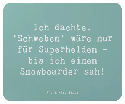 Produktbild von Mr. & Mrs. Panda Mouse Pad Spruch Snowboarden Zauber - Meeresbrise - Geschenk, pc mausunterlage, Teamsport, Sportler, Wintersport, Wintersportarten, laptop mousepad