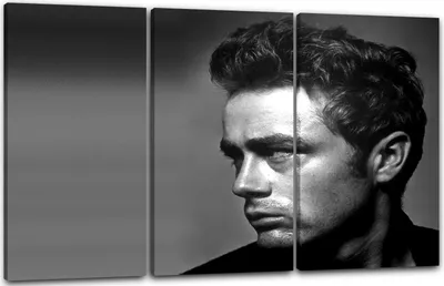 Produktbild von Leinwandbild 3-teilig (120x80cm): James Dean, echter Holz-Keilrahmen inkl. Aufhänger, handgefertigt in Deutschland
